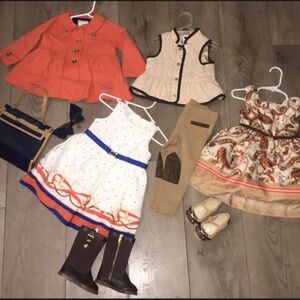 Janie & Jack Riding Horses Coat , Vest, Dresses, Purse Shoes Size 6 -12 months